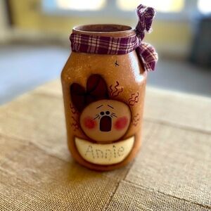 primitive mason jar or vase